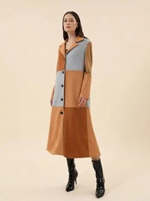 SHEIN Privé Khối màu Nút phía trước áo - Nhiều màu - Xem 3