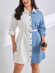 SHEIN Essnce 大尺寸彩塊連衣裙 - 彩色 - 查看 6