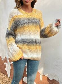 SHEIN LUNE Bóng Thả vai Áo len - Nhiều màu - Xem 6