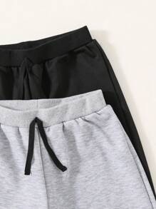 SHEIN Ragazzo Tween 2 pezzi Pantaloni da jogging con vita elastica con coulisse