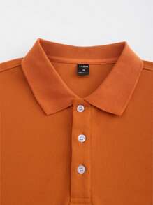 Manfinity CasualCool Áo thun polo cổ tròn tay ngắn cho nam, dành cho chồng - trái cam - Xem 3