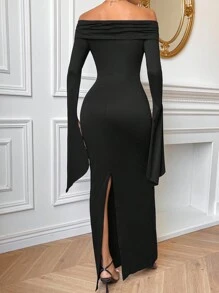 Firerie Women's Off Shoulder Bodycon Dress - Black - View 2