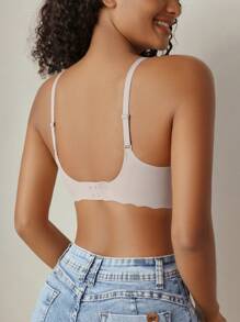 SHEIN Women's 3pcs Seamless Bra Set With Scalloped Edge - Multicolor - View 2