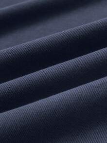 男士卡通兔子印花圆领短袖休闲百搭 T 恤 - 藏蓝色 - 查看 4