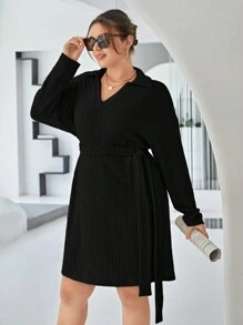 SHEIN Essnce 大碼連身裙 - 黑色 - 查看 5