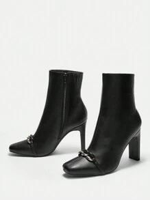 SheIn BIZ 時尚女靴 - 黑色 - 查看 1