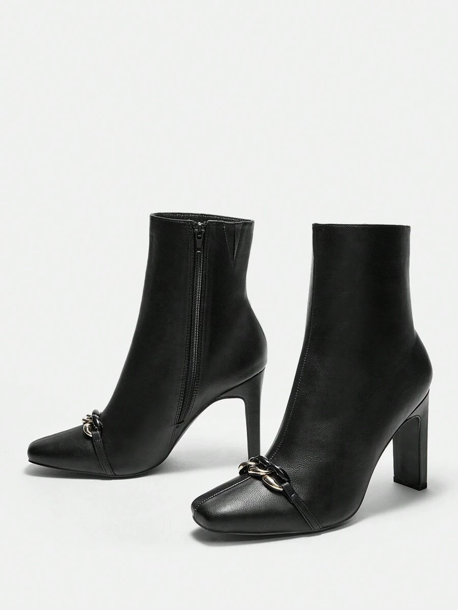 SheIn BIZ 時尚女靴 - 黑色 - 查看 1