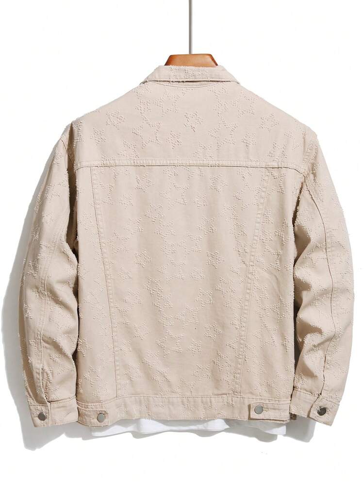 Loose Fit Men's Denim Jacket With Flip Pockets