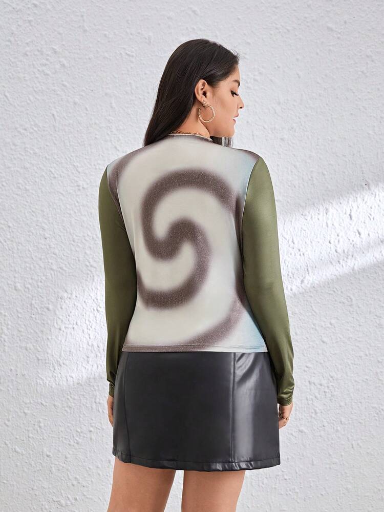 Plus Size Printed Pattern T-shirt