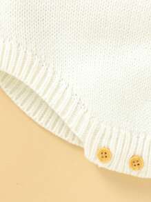 Baby Girls' Knitted Jumpsuit - White - View 4