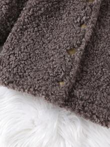 Baby Girls' Teddy Coat With Button-front Closure - Grey - View 4