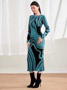 Mulvari 毛衣連身裙 - 藍色 - 查看 3