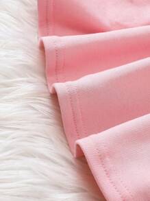 Trẻ sơ sinh Cô gái Dễ thương Mô hình hoa Màu hồng Tay áo dài Đầm - Hồng - Xem 7