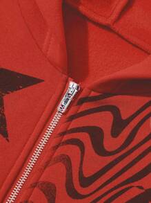 SHEIN EZwear Plus Size Character Pattern Sweatshirt - Red - View 2