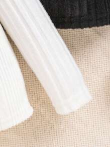 2pcs Baby Boy/Girl Solid Color Soft Comfortable Knit Casual Long Sleeve Top Set - Multicolor - View 5