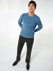 Manfinity VCAY Jeans mit Herren Einfarbig Denim - Schwarz - Übersicht 4