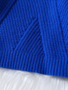 SHEIN Jersey De Punto De Cuello Alto Y Costilla Para Niño Joven - Caqui - Ver 8