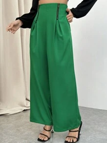 SHEIN Privé 女士長褲 - 綠色 - 查看 3