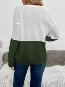 SHEIN LUNE 花型拼接加厚連帽衛衣 - 彩色 - 查看 2