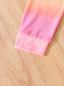 Baby Girl Unicorn Ruffle Detail Top And Gradient Leggings Fall/winter Set - Multicolor - View 7