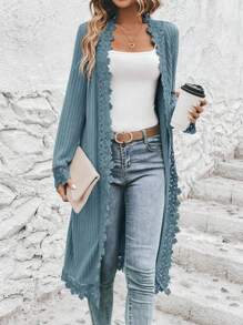 SHEIN LUNE Chaqueta Habitual Para Mujer - Neblina azul - Ver 3