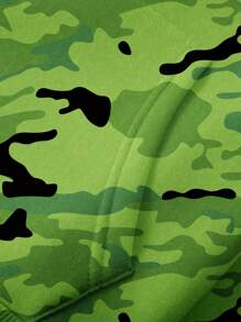 Manfinity EMRG Nam Ngụy trang Dây rút Hoodie Với Túi - xanh quân đội - Xem 4