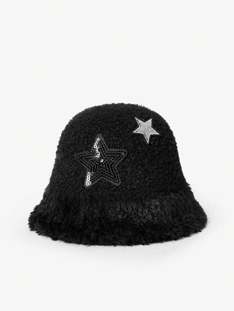 SHEIN ICON Women's Bucket Hat For Daily WearStreet,School - Black - View 1