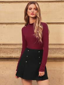 SHEIN Frenchy Đôi ngực Xếp nếp Váy - màu đen - Xem 6