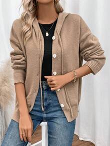 EMERY ROSE 毛衣開衫 - 卡其色 - 查看 4