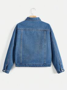 Thiếu niên Con trai Áo khoác denim - Rửa trung bình - Xem 2