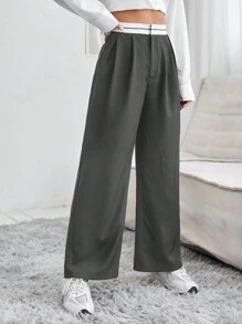 SHEIN PETITE 長褲 - 深灰色 - 查看 1