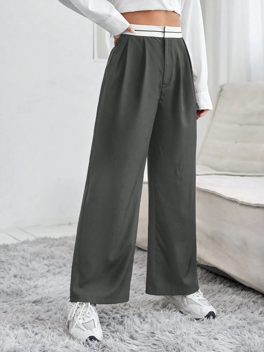 SHEIN PETITE 長褲 - 深灰色 - 查看 1
