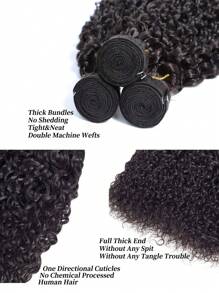 Kinky Curly Hair Extension Virgin Human Hair Weaving 3 Bundles Kinky Curly Remy Hair 100% Human Hair Weaves Extension Natural Color