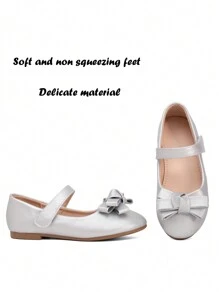 Zapatos Planos De Fondo Suave, Cómodos, Sencillos, Con Punta Redonda, Pequeños, Plateados, Mate Para Niñas - Plateado - Ver 1