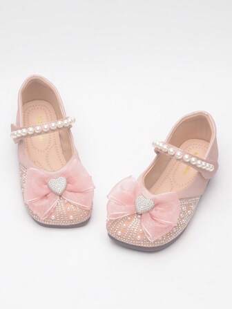 1pair Children's Flat Shoes, Popular Pink Shoes For Girls