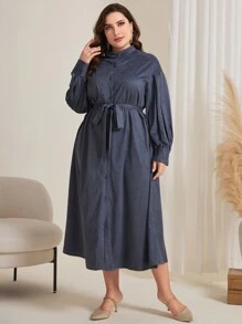 Mulvari Solid Color Plus Size Arabic Clothing