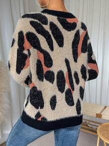 SHEIN LUNE 圖形圖案落肩袖套頭毛衣