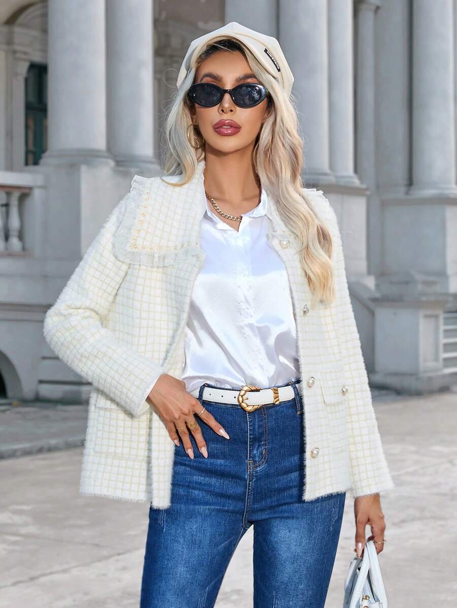 SHEIN Privé Mở Mặt trước Tay áo dài Của phụ nữ áo - Nhiều màu - Xem 1