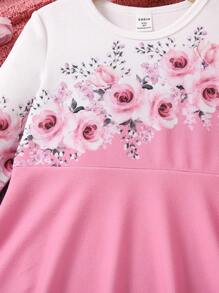 SHEIN Cô Gái Trẻ In hoa Đầm - Nhiều màu - Xem 5