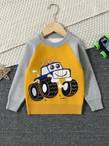 Chàng trai trẻ Mô hình Cartoon Tay Raglan Áo len - Nhiều màu - Xem 1