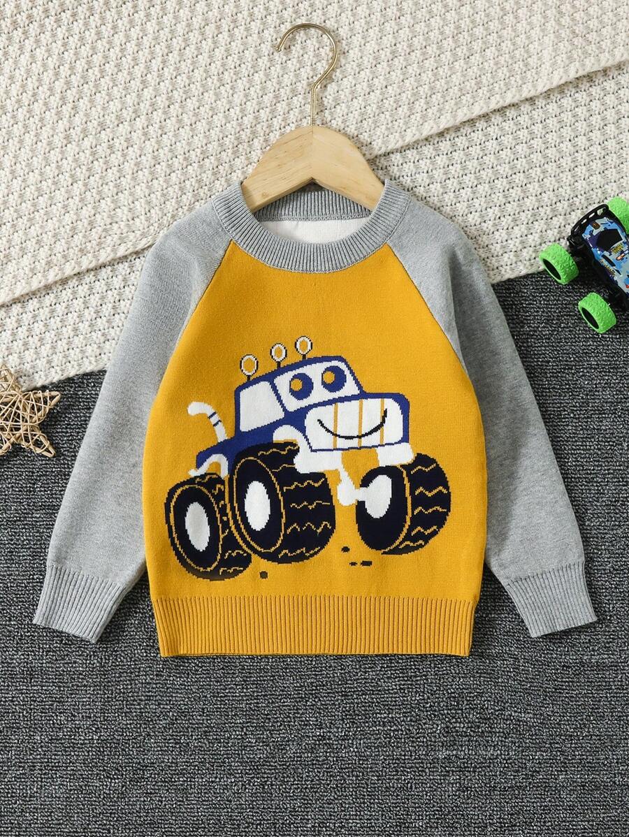 Chàng trai trẻ Mô hình Cartoon Tay Raglan Áo len - Nhiều màu - Xem 1