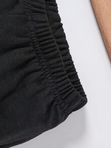 SHEIN Cô Gái Trẻ Đồ họa Chữ cái Áo Hoodie & Quần thể thao - màu đen - Xem 6