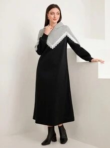 Mulvari Của phụ nữ Ren Khối màu Áo nỉ có mũ - Nhiều màu - Xem 5