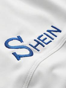 VARSITIE Letter Graphic Contrast Trim Active Dress - Light Grey - View 6