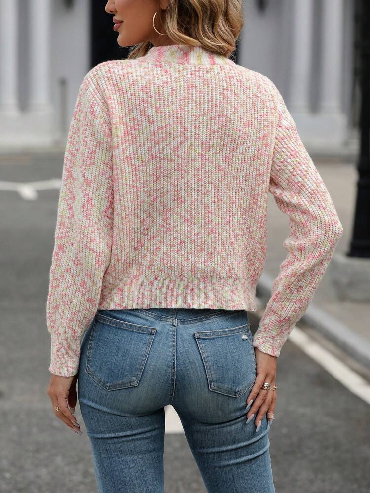 Space Dye Knit Pullover Fall Winter Sweater