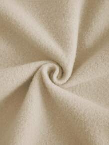 SHEIN EZwear Màu thuần Áo nỉ có mũ - Màu be - Xem 4