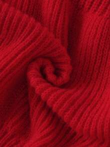 Baby Girl Mock Neck Lantern Sleeve Sweater - Red - View 7