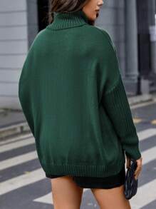 Calvaya Große Größe Pullover mit Rollkragen, Fledermausärmeln,