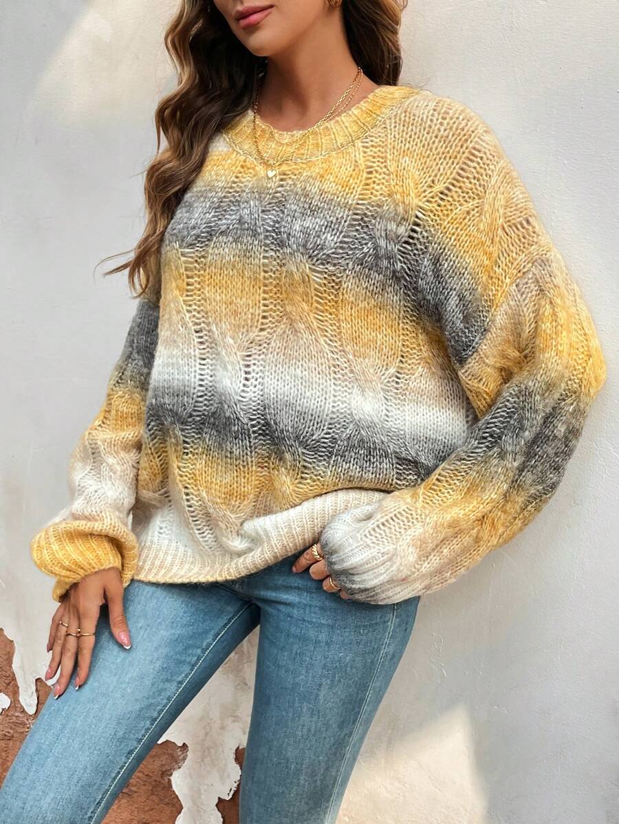 SHEIN LUNE Bóng Thả vai Áo len - Nhiều màu - Xem 1