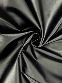 SHEIN Unity Damen Gürtel Rock Aus Pu-leder - Schwarz - Übersicht 7